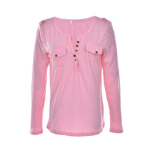 M-XL 4 colors V Neck Tops Blouses Casual Shirts For Women Vogue Long Sleeve Shirt EF8