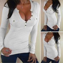 M-XL 4 colors V Neck Tops Blouses Casual Shirts For Women Vogue Long Sleeve Shirt EF8