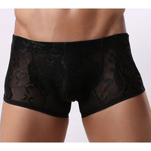 M-XL Men Underwear Pants Transparent Lace Sexy Low Waist Breathable Boxer EF8