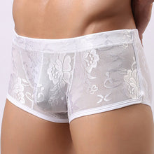 M-XL Men Underwear Pants Transparent Lace Sexy Low Waist Breathable Boxer EF8