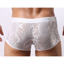 M-XL Men Underwear Pants Transparent Lace Sexy Low Waist Breathable Boxer EF8