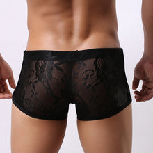 M-XL Men Underwear Pants Transparent Lace Sexy Low Waist Breathable Boxer EF8