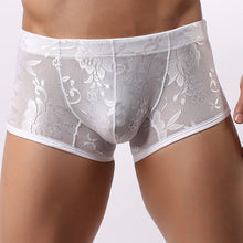 M-XL Men Underwear Pants Transparent Lace Sexy Low Waist Breathable Boxer EF8