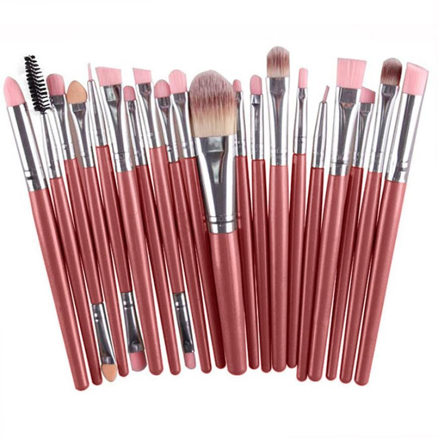 Makeup Brushes Set 20pc Makeup Brush Set tools Make-up Toiletry Kit Wool Make Up Brush Set Black Sliver EF8