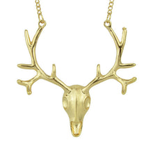 Maxi Necklace Gold   Antique Silver Deer Head Pendant Necklace For Women Necklace s  EF8