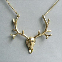 Maxi Necklace Gold   Antique Silver Deer Head Pendant Necklace For Women Necklace s  EF8
