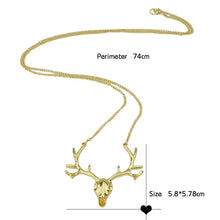 Maxi Necklace Gold   Antique Silver Deer Head Pendant Necklace For Women Necklace s  EF8