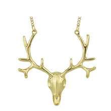 Maxi Necklace Gold   Antique Silver Deer Head Pendant Necklace For Women Necklace s  EF8