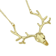 Maxi Necklace Gold   Antique Silver Deer Head Pendant Necklace For Women Necklace s  EF8