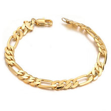 Men Jewelry Trendy 18K   Gold Plated 22 CM Thick Cuban Link Chain Bracelets Stamp Bracelet EF8