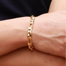 Men Jewelry Trendy 18K   Gold Plated 22 CM Thick Cuban Link Chain Bracelets Stamp Bracelet EF8