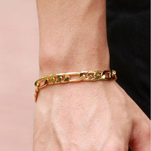 Men Jewelry Trendy 18K   Gold Plated 22 CM Thick Cuban Link Chain Bracelets Stamp Bracelet EF8