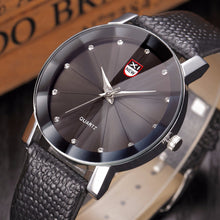 Men Luxury Stainless Steel Quartz Military Sport Leather Band Dial Wrist Watch EF8