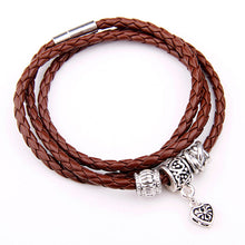 Men Retro Charm Bracelet Men Beads Chain Bangles Style Latest Popular 3 Laps Leather Bracelets EF8