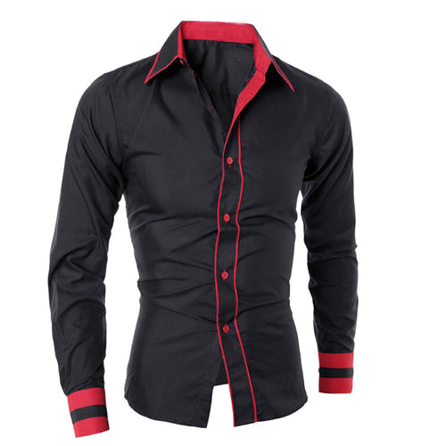 Men Shirt Fashion Men'S TopLong-Sleeved Shirt Camisa Masculina Casual SlimDress Shirts Plus Size M- XXL EF8