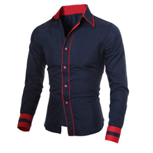 Men Shirt Fashion Men'S TopLong-Sleeved Shirt Camisa Masculina Casual SlimDress Shirts Plus Size M- XXL EF8