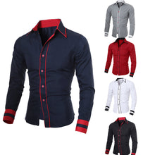 Men Shirt Fashion Men'S TopLong-Sleeved Shirt Camisa Masculina Casual SlimDress Shirts Plus Size M- XXL EF8
