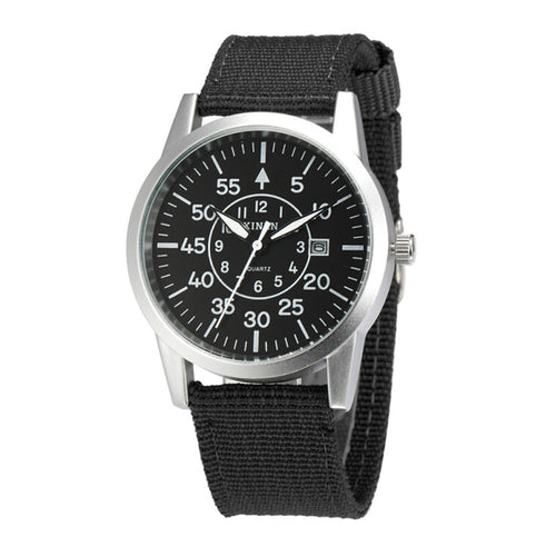 Men Stainless Steel Military Sport Date Analog Quartz army Style Wrist Watch EF8