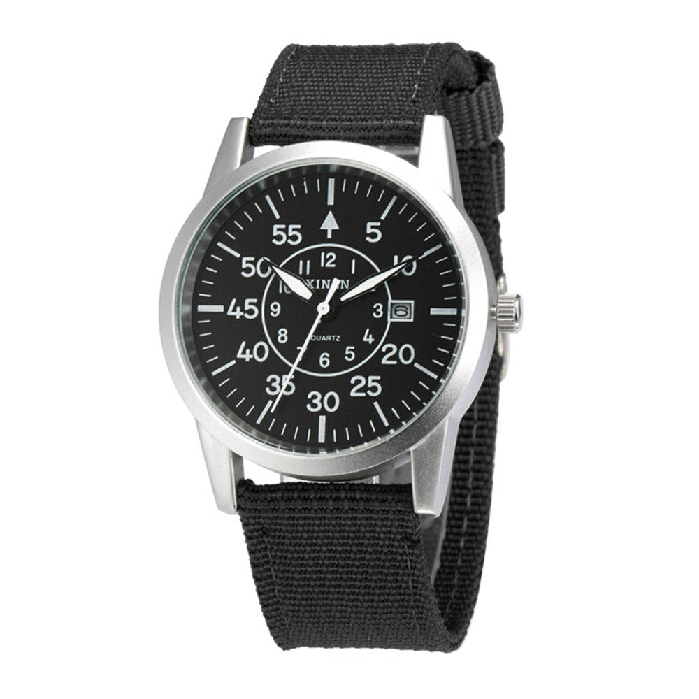 Men Stainless Steel Military Sport Date Analog Quartz army Style Wrist Watch EF8
