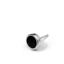 Men Stud Earrings Ear Jewelry 2Pcs Round Ear Stud Men Black Plastic Metal Punk Style EF8