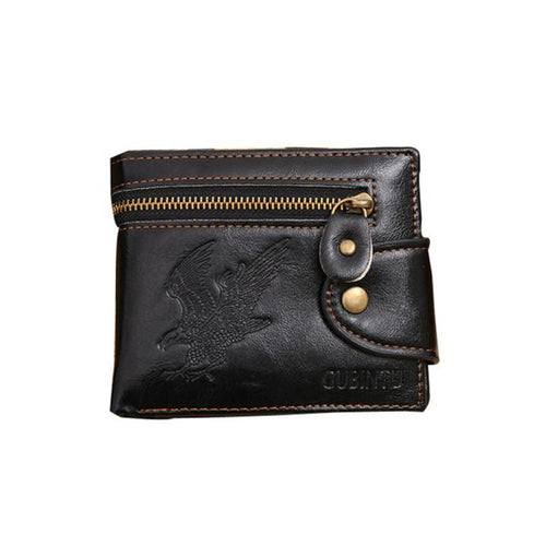Men Wallet Coin Wallet Small Clutches Men's Purse Men Leather Card Cash Receipt Holder Eagle Pattern Horizontal Wallet EF8
