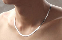 Men Women Flat Blade Body Chain Jewelry Short Paragraph Clavicle Chain Silver Choker Necklace  EF8