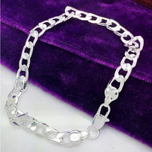 Men's 8MM Chain Bracelet Women's DIY Jewelry Sliver Plated Lobster Clasp Link Bracelets EF8