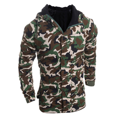 Men's Camouflage Wind Casual Warm Men Hooded Coat Jackets Snow Blouse Down Parkas EF8