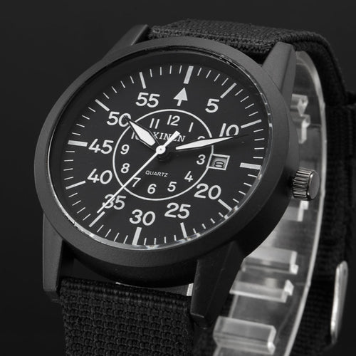 Mens Stainless Steel Military Sport Date Analog Quartz army Style Wrist Watch EF8