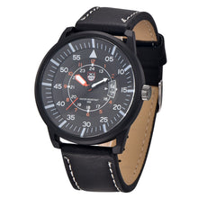 Military Leather Waterproof Date Quartz Analog Army Men's Quartz Wrist Watches EF8