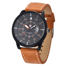Military Leather Waterproof Date Quartz Analog Army Men's Quartz Wrist Watches EF8
