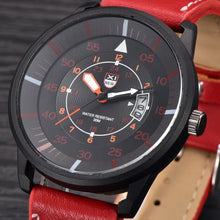 Military Leather Waterproof Date Quartz Analog Army Men's Quartz Wrist Watches EF8