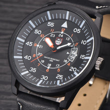 Military Leather Waterproof Date Quartz Analog Army Men's Quartz Wrist Watches EF8