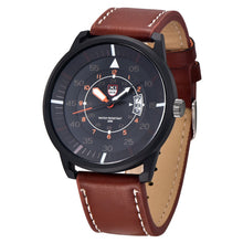 Military Leather Waterproof Date Quartz Analog Army Men's Quartz Wrist Watches EF8