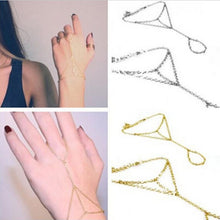 Multi Chain Bangle Slave Link Interweave Finger Rings H  Harness Bracelet Gold EF8
