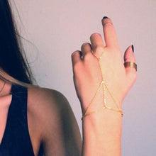 Multi Chain Bangle Slave Link Interweave Finger Rings H  Harness Bracelet Gold EF8