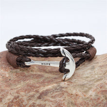 MultiLayers PU Leather Bracelet Men Anchor Bracelets For Women Best Friend Gift Jewelry S  EF8