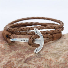 MultiLayers PU Leather Bracelet Men Anchor Bracelets For Women Best Friend Gift Jewelry S  EF8