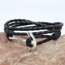 MultiLayers PU Leather Bracelet Men Anchor Bracelets For Women Best Friend Gift Jewelry S  EF8
