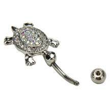 Multicolor Crystal Cute Turtle Dangle Body Piercing Navel Belly Button Ring Bar Women Dance Ring EF8