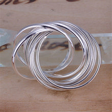 9 Line Circle Women Femal Wedding Anniversary Ring Silver Plated Ring  Jewelry Finger Accessories EF8