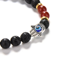 Natural Stone Bead Buddha Bracelets Turquoise Lava Onyx Natural Stone Bead Bracelet Hamsa H  Charm Bracelet  EF8