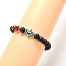 Natural Stone Bead Buddha Bracelets Turquoise Lava Onyx Natural Stone Bead Bracelet Hamsa H  Charm Bracelet  EF8