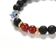 Natural Stone Bead Buddha Bracelets Turquoise Lava Onyx Natural Stone Bead Bracelet Hamsa H  Charm Bracelet  EF8