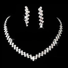Necklace   Earrings Silver Prom Wedding Jewelry Bridal Crystal Rhinestone Necklace Earring For Women s EF8