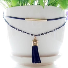 Necklace Gothic Chain Charm Pendant Vintage Jewelry Double Layer Black Imitation Leather Choker EF8
