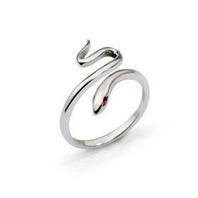 elegant cute Snake ruby Silver Plated cool jewelry Open-end Rings for women EF8