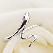 elegant cute Snake ruby Silver Plated cool jewelry Open-end Rings for women EF8