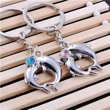 Lovely Lovers Alloy Key Chain Romantic Distinctive Couple Dolphin Keychain Gifts  EF8