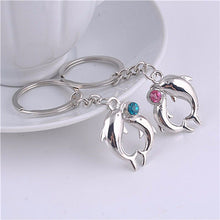 Lovely Lovers Alloy Key Chain Romantic Distinctive Couple Dolphin Keychain Gifts  EF8